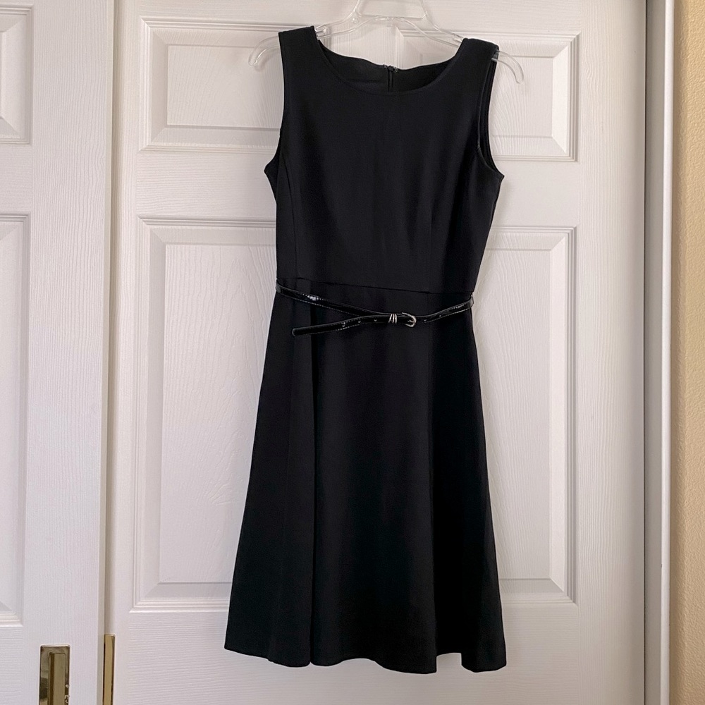 Black dress with black belt